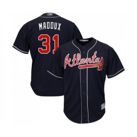 Men's Atlanta Braves #31 Greg Maddux Navy Blue Cool Base Stitched Baseball Jersey - Ujersey