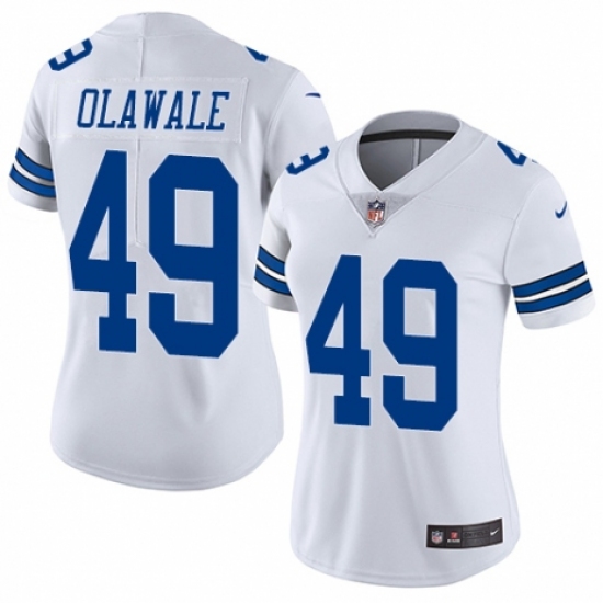 Women's Nike Dallas Cowboys #49 Jamize Olawale White Vapor Untouchable Limited Player NFL Jersey - Ujersey