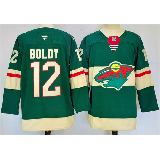Men's Minnesota Wild #12 Matt Boldy Green 2024-25 Home Stitched Hockey Jersey - Ujersey
