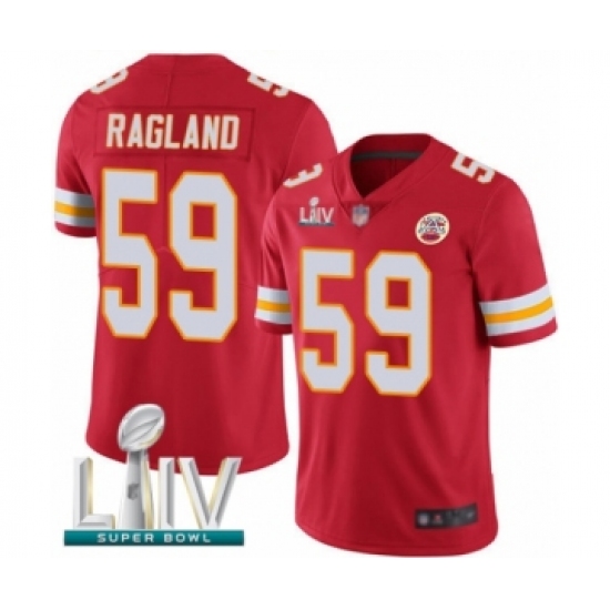 Youth Kansas City Chiefs #59 Reggie Ragland Red Team Color Vapor Untouchable Limited Player Super Bowl LIV Bound Football Jersey - Ujersey
