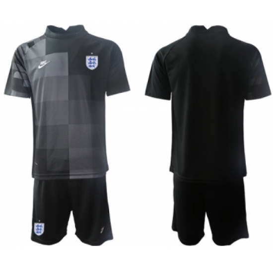 Men's England Custom Custom Black Goalkeeper Soccer Jersey Suit - Ujersey