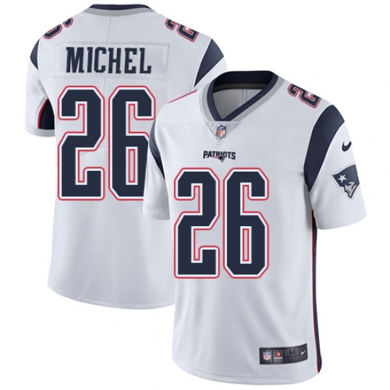 Men's Nike New England Patriots #26 Sony Michel White Vapor Untouchable Limited Player NFL Jersey - Ujersey