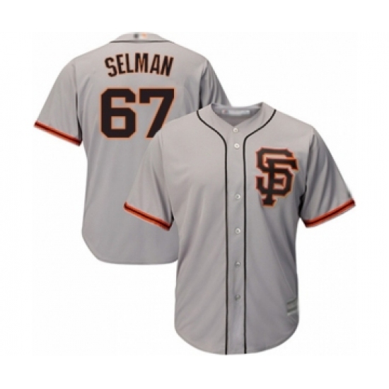 Youth San Francisco Giants #67 Sam Selman Authentic Grey Road 2 Cool Base Baseball Player Jersey - Ujersey