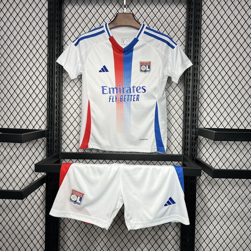 Olympique Lyonnais Football Jersey Home Kids Kit Jerseys+Shorts 2024/25 - U-jersey
