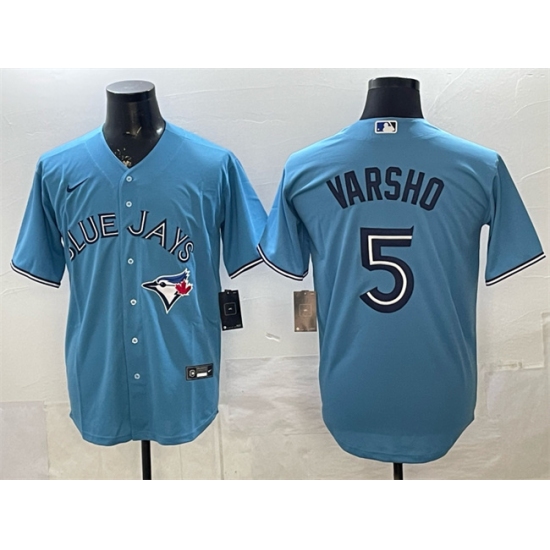 Men's Toronto Blue Jays #5 Daulton Varsho Light Blue 2025 Cool Base Stitched Baseball Jersey - Ujersey