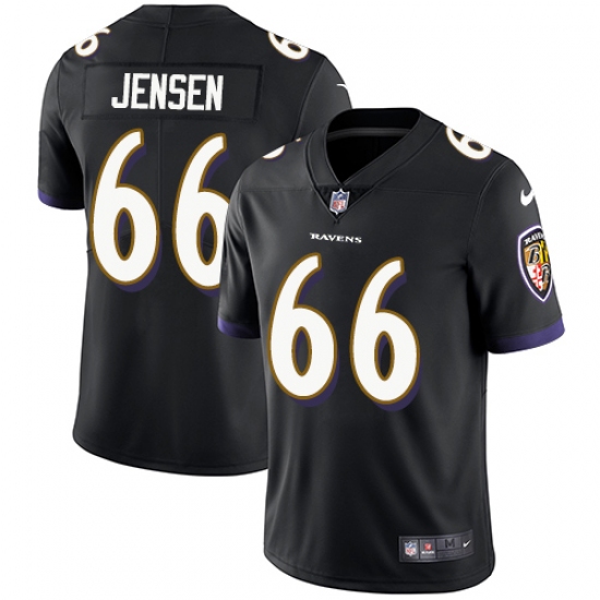 Men's Nike Baltimore Ravens #66 Ryan Jensen Black Alternate Vapor Untouchable Limited Player NFL Jersey - Ujersey