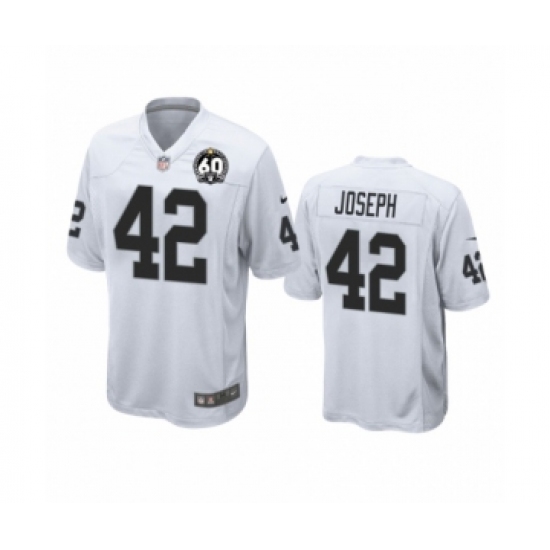 Youth Oakland Raiders #42 Karl Joseph Game 60th Anniversary White Football Jersey