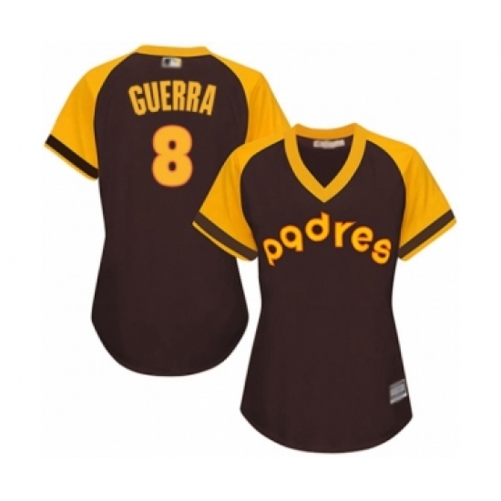 Women's San Diego Padres #8 Javy Guerra Authentic Brown Alternate Cooperstown Cool Base Baseball Player Jersey - Ujersey