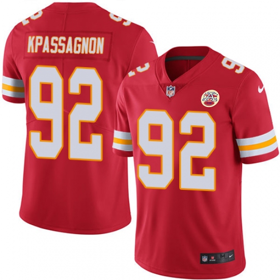 Youth Nike Kansas City Chiefs #92 Tanoh Kpassagnon Red Team Color Vapor Untouchable Limited Player NFL Jersey - Ujersey