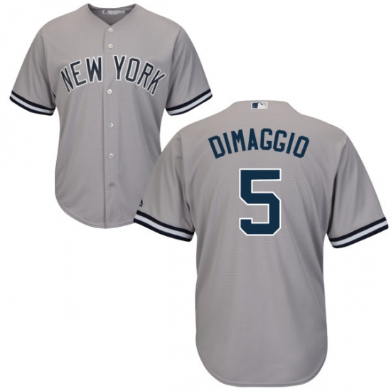 Youth Majestic New York Yankees #5 Joe DiMaggio Authentic Grey Road MLB Jersey - Ujersey