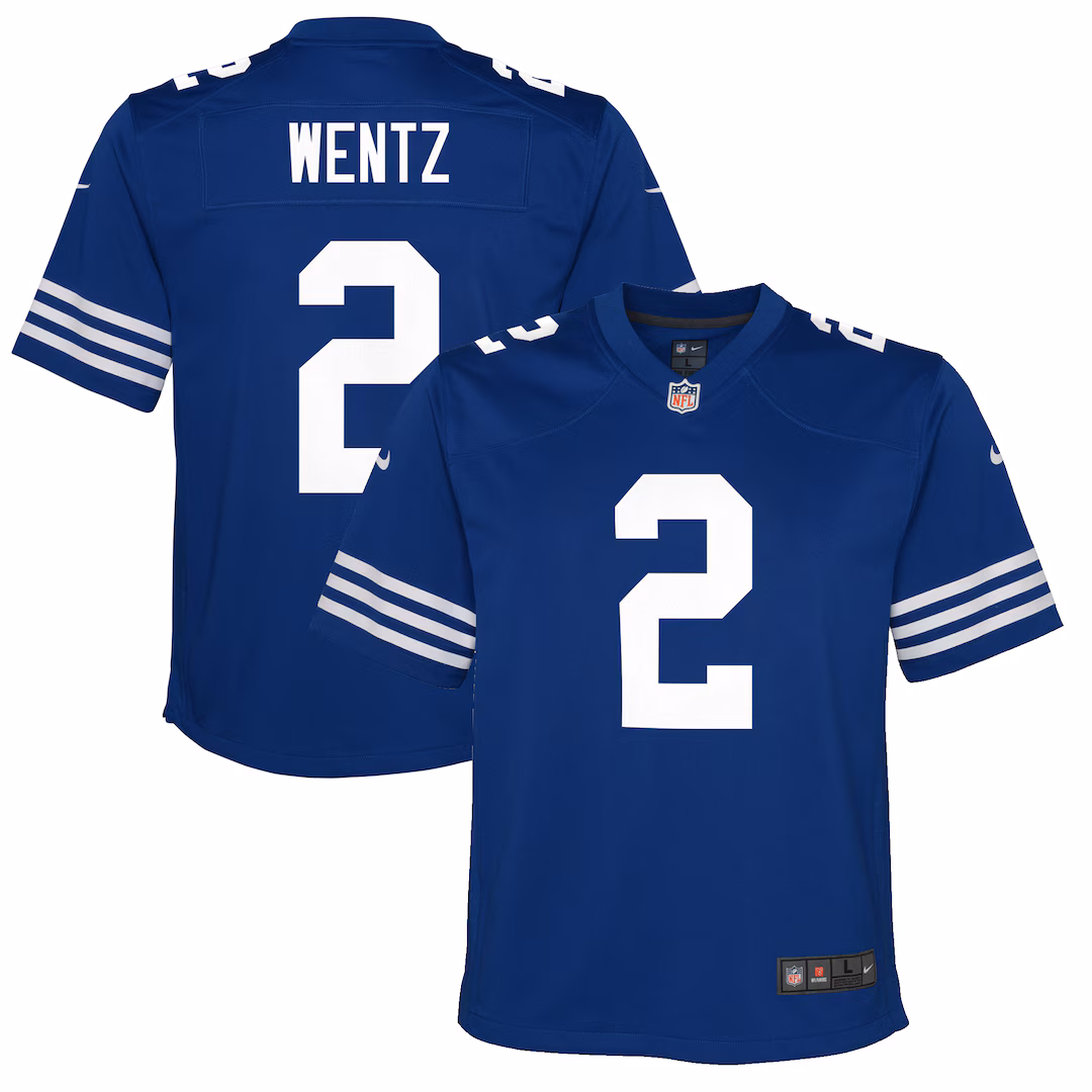 Youth Indianapolis Colts Carson Wentz Nike Royal Alternate Game Jersey - Ujersey