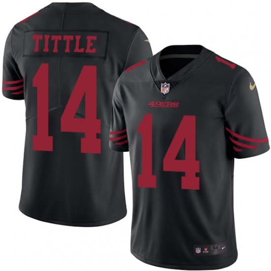 Youth Nike San Francisco 49ers #14 Y.A. Tittle Limited Black Rush Vapor Untouchable NFL Jersey - Ujersey