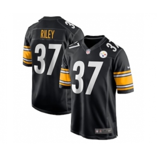 Men's Pittsburgh Steelers #37 Elijah Riley Nike Black Game Player Jersey