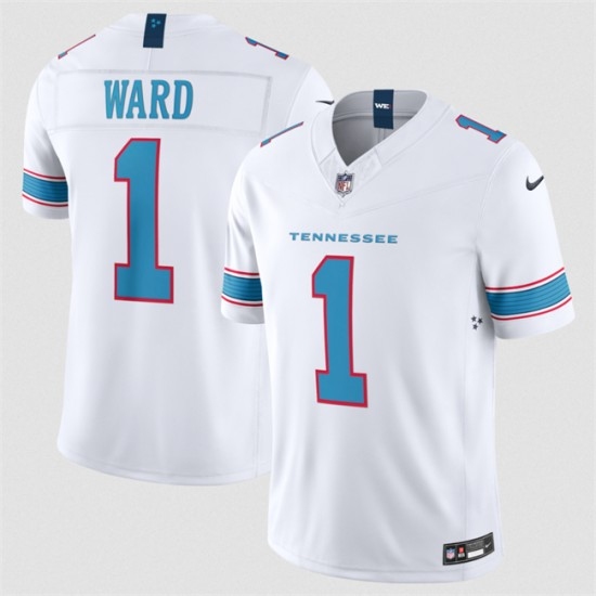 Men's Tennessee Titans #1 Cameron Ward White 2026 F.U.S.E. Vapor Limited Stitched Football Jersey - Ujersey