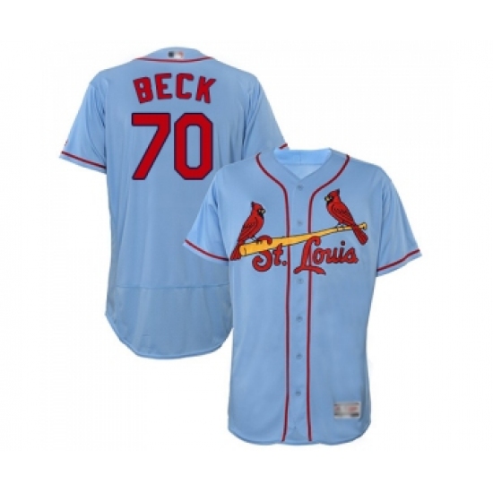 Men's St. Louis Cardinals #70 Chris Beck Light Blue Alternate Flex Base Authentic Collection Baseball Jersey - Ujersey