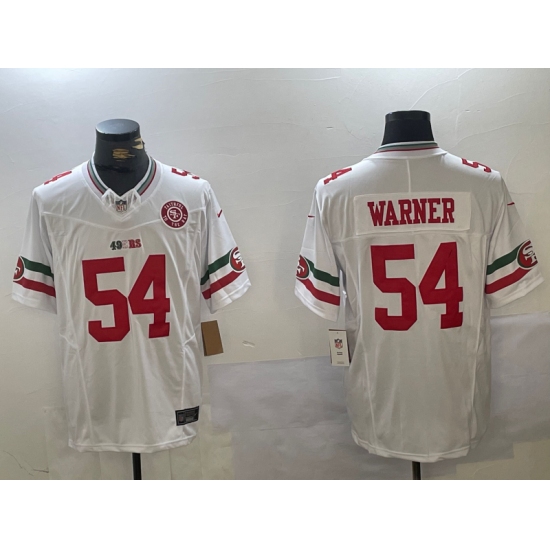 Men's San Francisco 49ers #54 Fred Warner White FUSE Mexico Gate Bridge Patch Vapor Limited Stitched Jersey - Ujersey