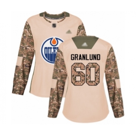 Women's Edmonton Oilers #60 Markus Granlund Authentic Camo Veterans Day Practice Hockey Jersey - Ujersey