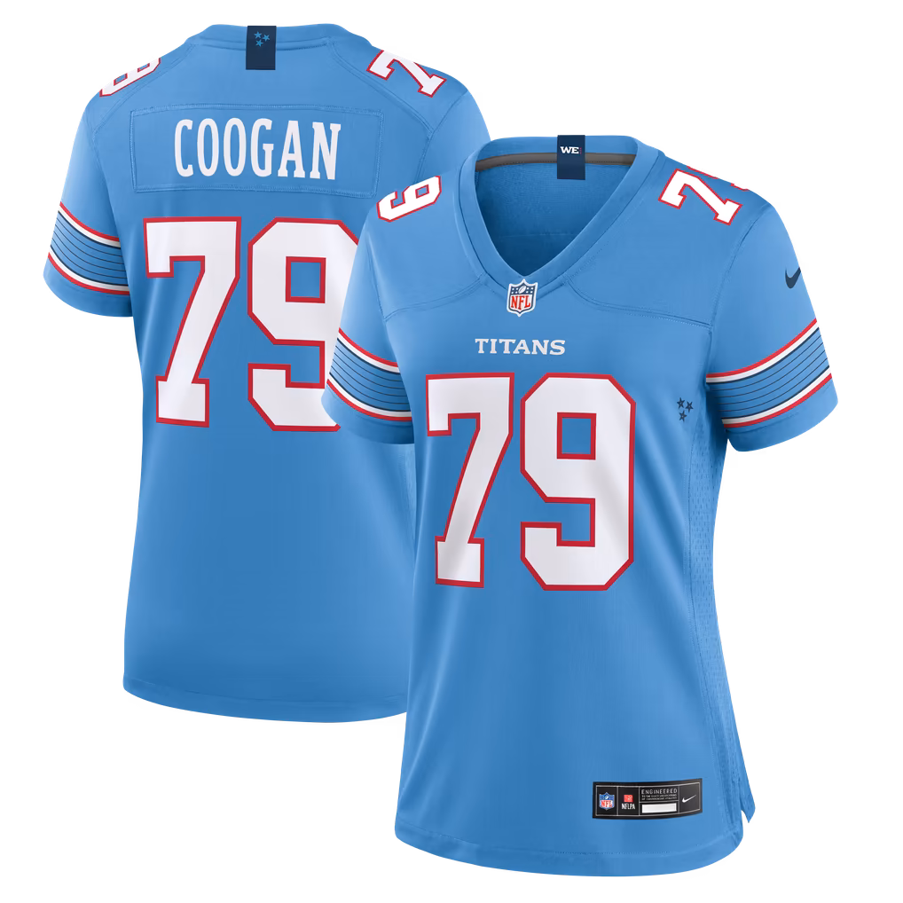 Women's Tennessee Titans Pat Coogan Nike Light Blue Team Game Jersey