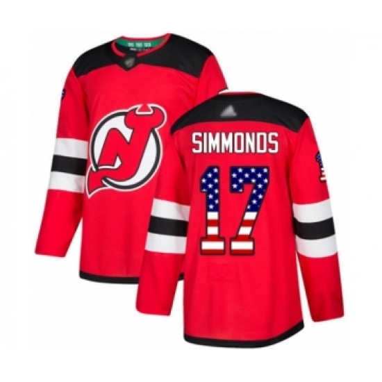 Youth New Jersey Devils #17 Wayne Simmonds Authentic Red USA Flag Fashion Hockey Jersey - Ujersey