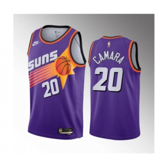 Men's Phoenix Suns #20 Toumani Camara Purple 2023 Draft Classic Edition Stitched Basketball Jersey
