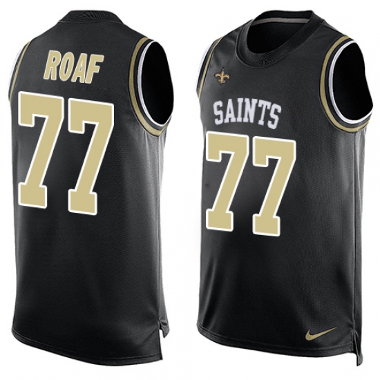 Men's Nike New Orleans Saints #77 Willie Roaf Limited Black Player Name & Number Tank Top NFL Jersey - Ujersey
