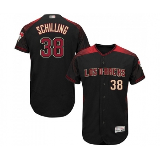 Men's Arizona Diamondbacks #38 Curt Schilling Black Alternate Authentic Collection Flex Base Baseball Jersey - Ujersey