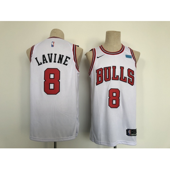 Men's Chicago Bulls #8 Zach LaVine White Edition Swingman Stitched Basketball Jersey - Ujersey