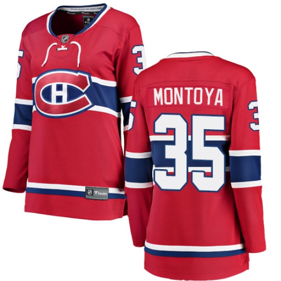 Women's Montreal Canadiens #35 Al Montoya Authentic Red Home Fanatics Branded Breakaway NHL Jersey - Ujersey