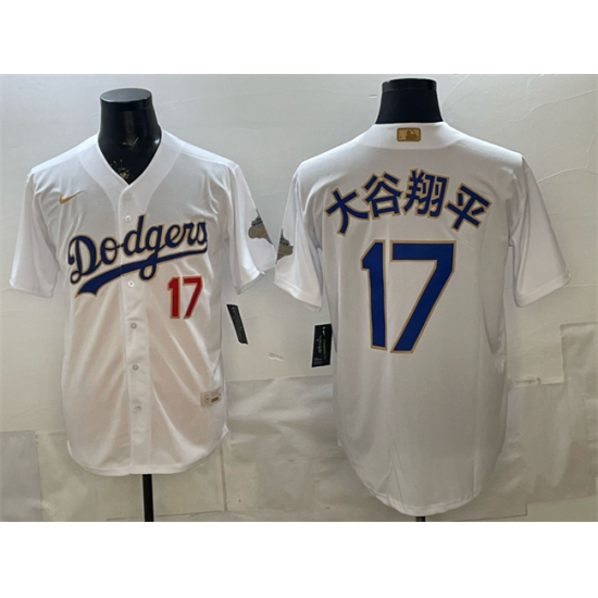 Men's Los Angeles Dodgers #17 大谷翔平 White 2026 Gold Collection Stadium Stitched Baseball Jersey - Ujersey