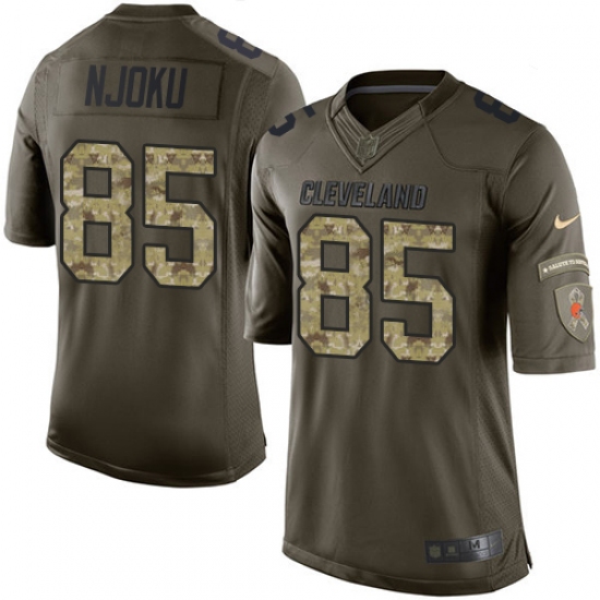 Men's Nike Cleveland Browns #85 David Njoku Elite Green Salute to Service NFL Jersey - Ujersey