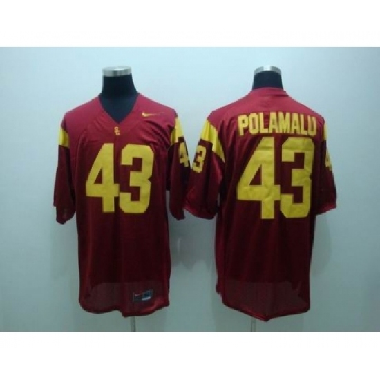 USC Trojans 43 Troy Polamalu red Jersey - Ujersey