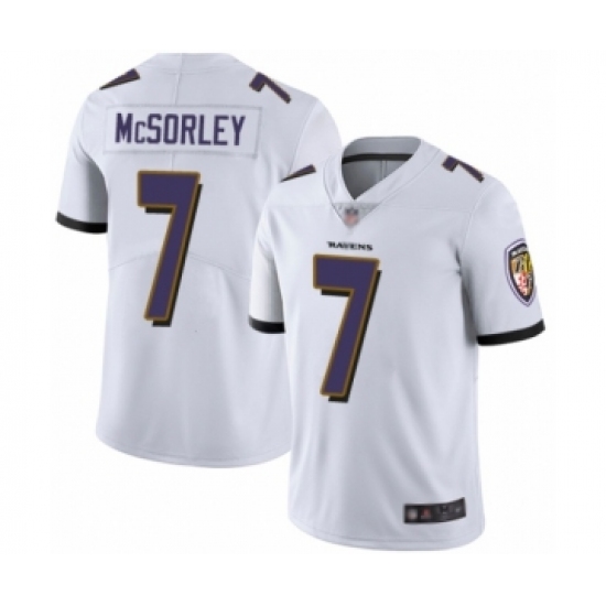 Men's Baltimore Ravens #7 Trace McSorley White Vapor Untouchable Limited Player Football Jersey - Ujersey