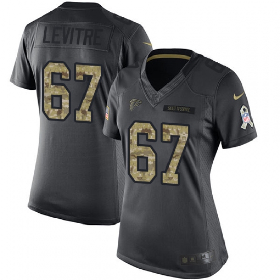 Women's Nike Atlanta Falcons #67 Andy Levitre Limited Black 2016 Salute to Service NFL Jersey - Ujersey