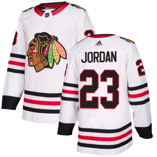 Youth Adidas Chicago Blackhawks #23 Michael Jordan Authentic White Away NHL Jersey - Ujersey
