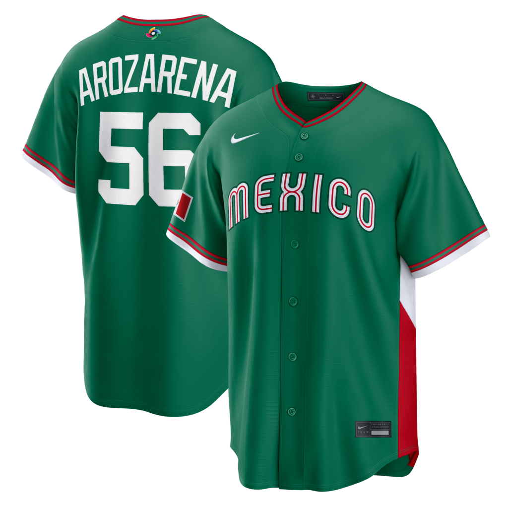 Men's Mexico Baseball Randy Arozarena Nike Green 2026 World Baseball Classic Road Stadium Jersey - ujerseystore