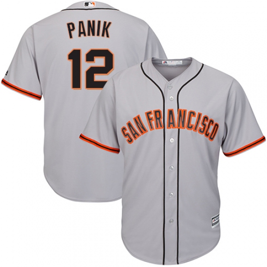 Men's Majestic San Francisco Giants #12 Joe Panik Replica Grey Road Cool Base MLB Jersey - Ujersey