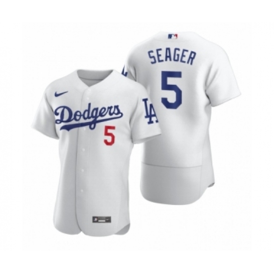 Men's Los Angeles Dodgers #5 Corey Seager Nike White 2020 Authentic Jersey - Ujersey