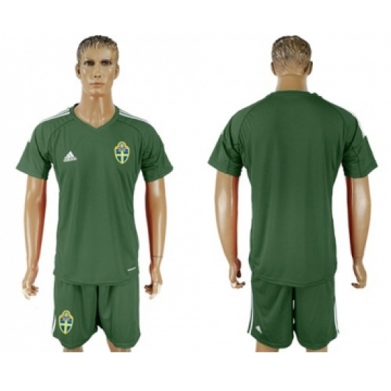 Sweden Blank Green Goalkeeper Soccer Country Jersey