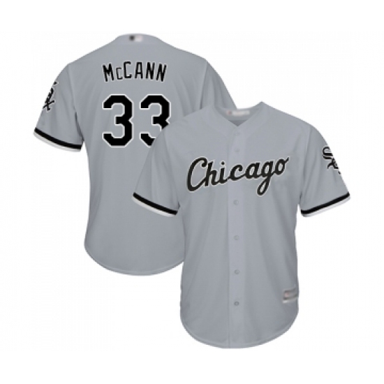 Men's Chicago White Sox #33 James McCann Replica Grey Road Cool Base Baseball Jersey - Ujersey
