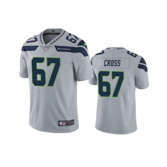 Men's Seattle Seahawks #67 Charles Cross Gray Vapor Untouchable Limited Stitched Jersey - Ujersey