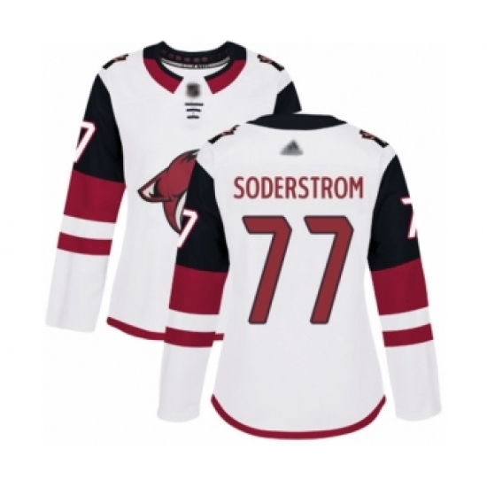 Women's Arizona Coyotes #77 Victor Soderstrom Authentic White Away Hockey Jersey - Ujersey