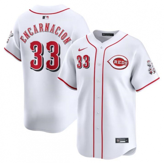 Men's Cincinnati Reds #33 Christian Encarnacion White Home Limited Baseball Stitched Jersey - Ujersey