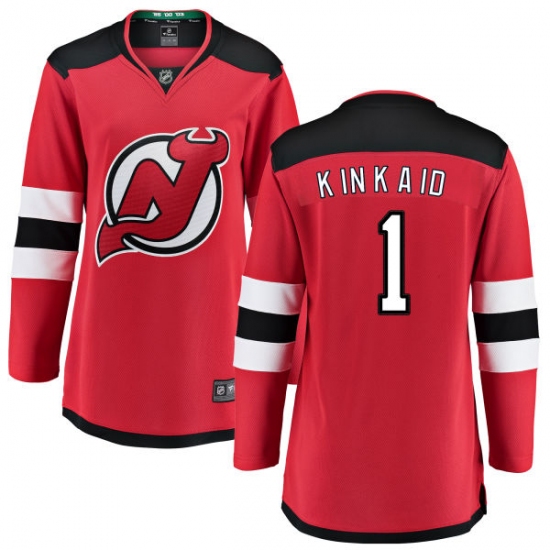 Women's New Jersey Devils #1 Keith Kinkaid Fanatics Branded Red Home Breakaway NHL Jersey - Ujersey