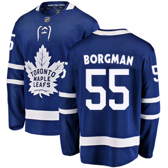 Youth Toronto Maple Leafs #55 Andreas Borgman Fanatics Branded Royal Blue Home Breakaway NHL Jersey - Ujersey
