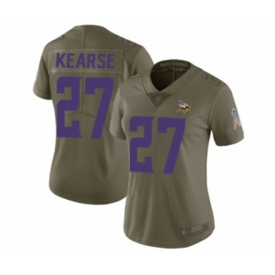 Women's Minnesota Vikings #27 Jayron Kearse Limited Olive 2017 Salute to Service Football Jersey - Ujersey