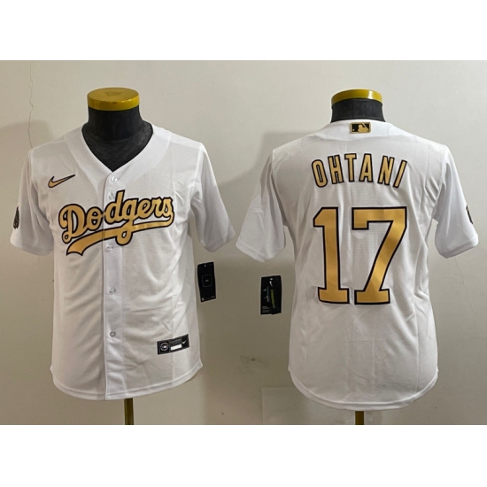 Youth Los Angeles Dodgers #17 Shohei Ohtani White 2022 All Star Stitched Flex Base Nike Jersey - Ujersey