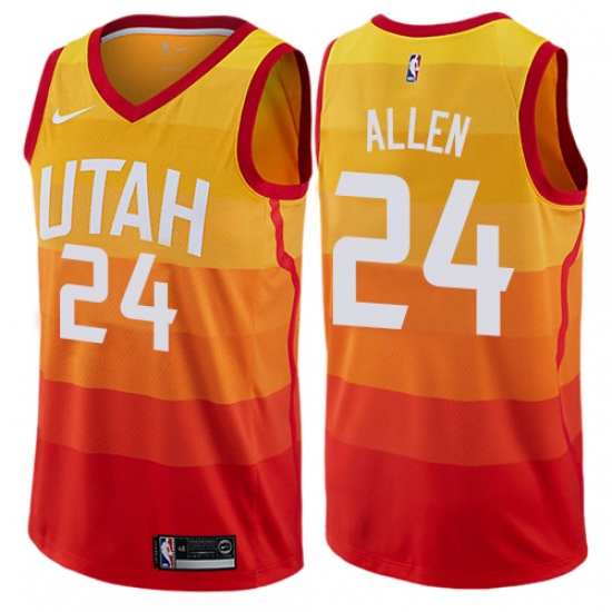 Women's Nike Utah Jazz #24 Grayson Allen Swingman Orange NBA Jersey - City Edition - Ujersey