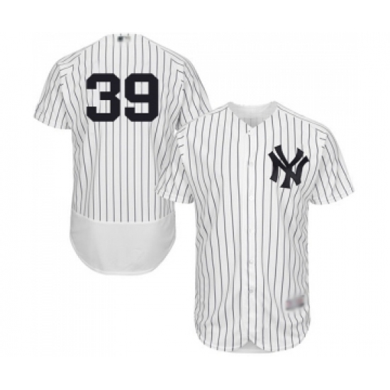 Men's New York Yankees #39 Drew Hutchison White Home Flex Base Authentic Collection Baseball Jersey - Ujersey