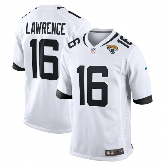 Men's Jacksonville Jaguars #16 Trevor Lawrence White Nike Teal 2021 NFL Draft First Round Pick Game Jersey - Ujersey