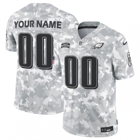 Men's Philadelphia Eagles Active Player Custom 2024 F.U.S.E Arctic Camo Salute To Service Limited Stitched Football Jersey - Ujersey